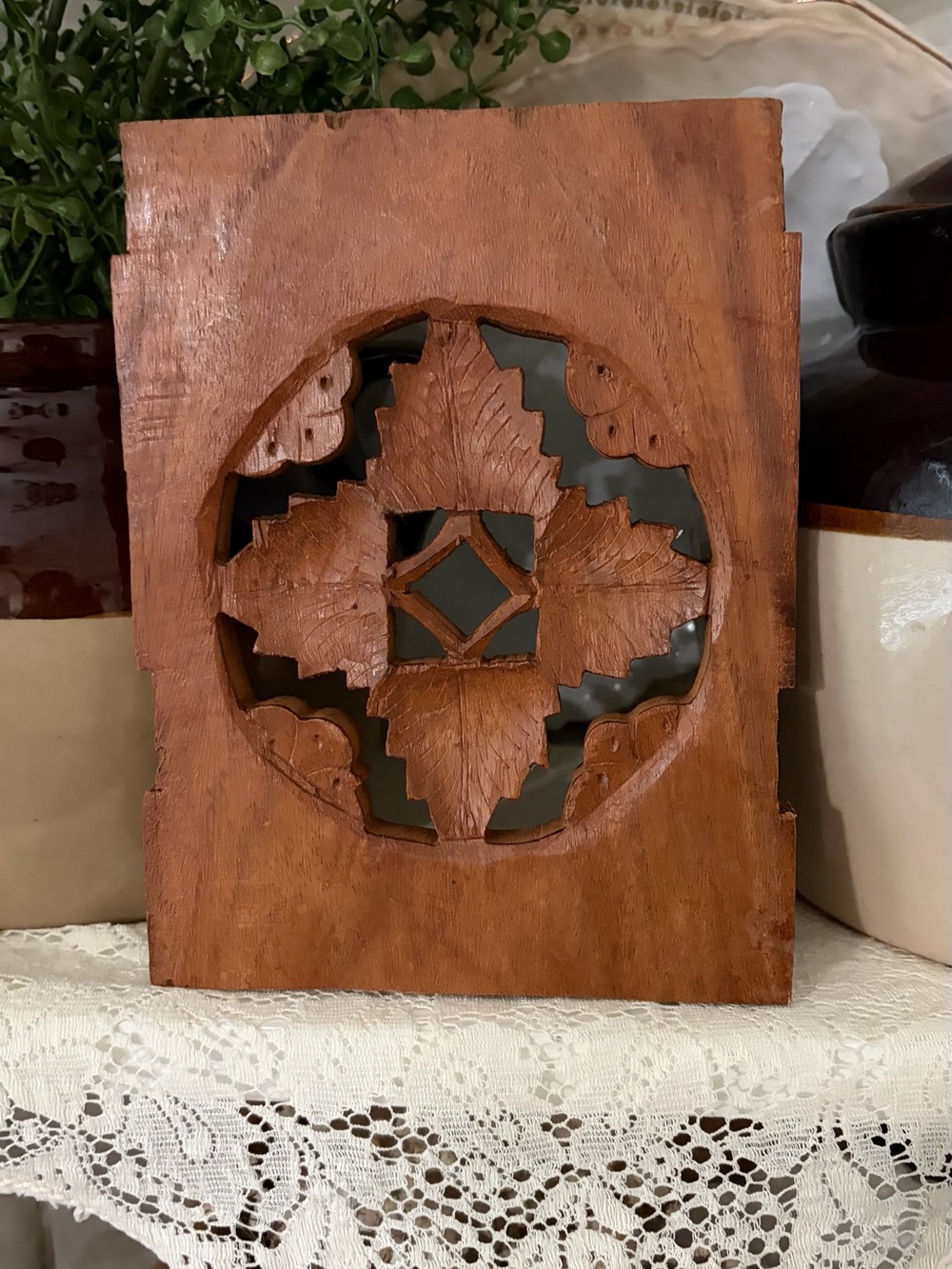 Hand Carved Wood Decorative Piece